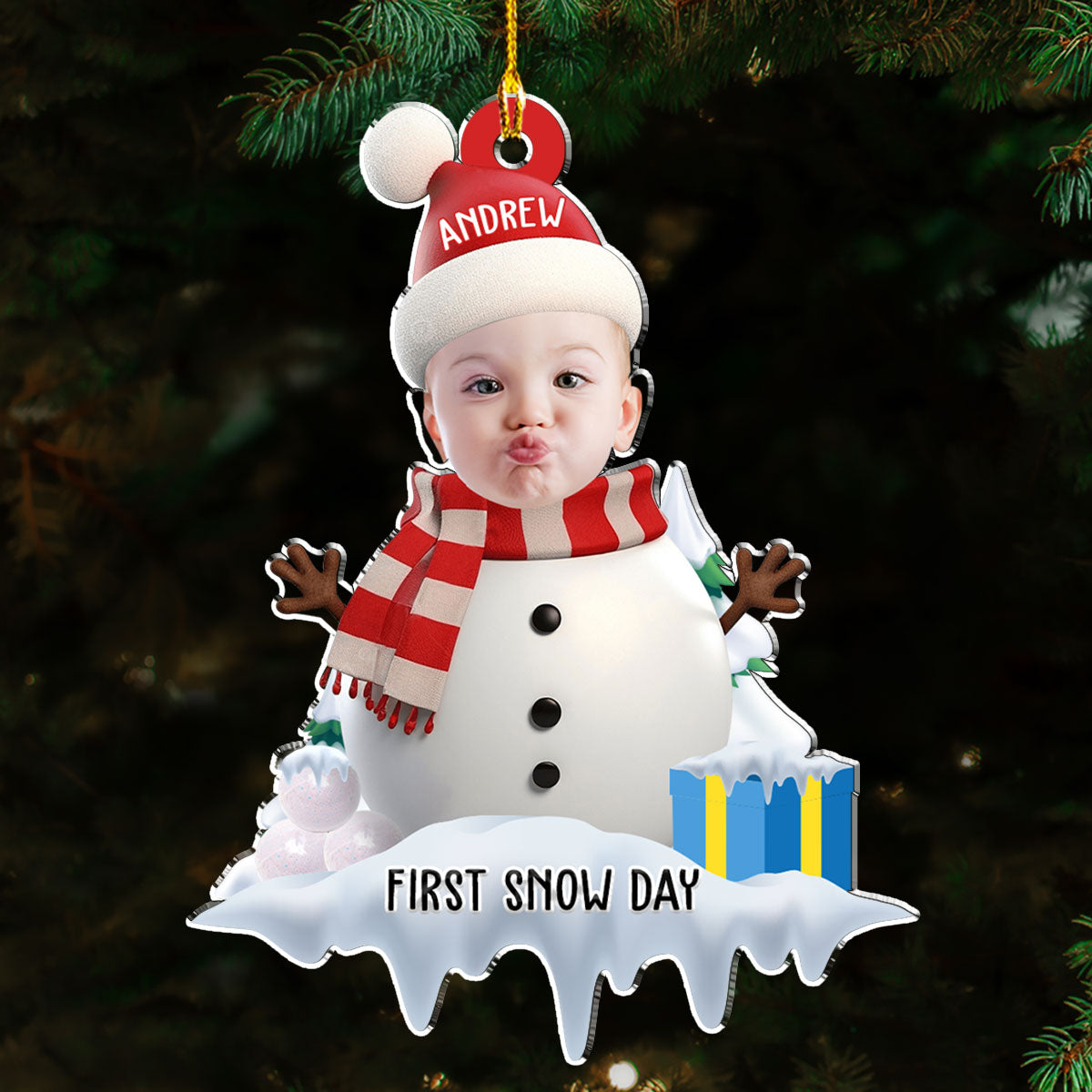 Baby First Snow Day - Personalized Custom Acrylic Ornament