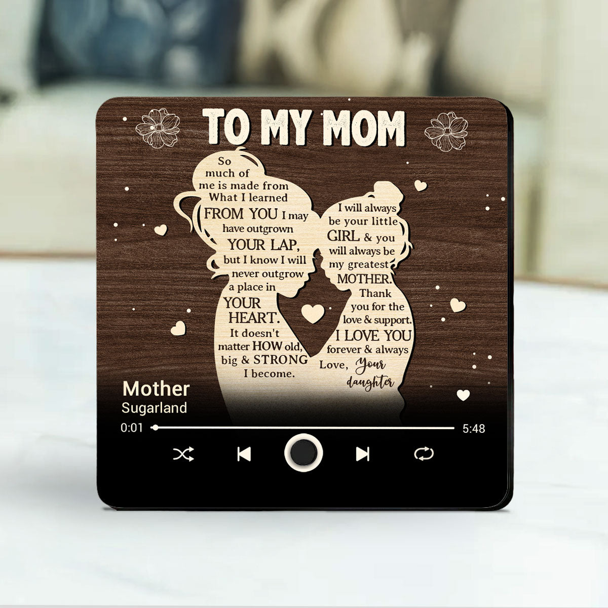 To My Mother - Personalized Custom Music Fridge Magnet