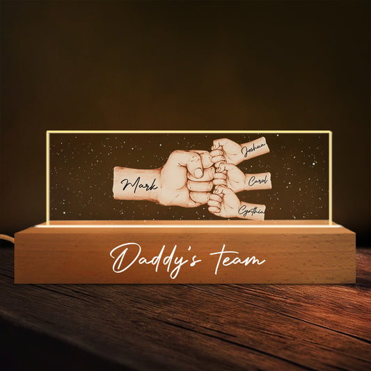 Team Of Dad  - Personalized Custom Acrylic Letters 3D LED Night Light