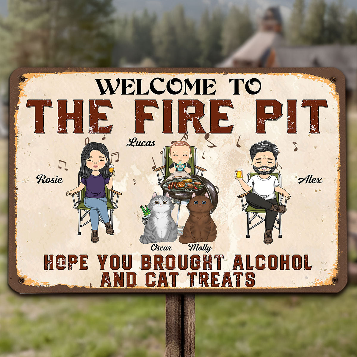 Our Shitshow Alcohol And Dog Treats - Personalized Custom Metal Sign