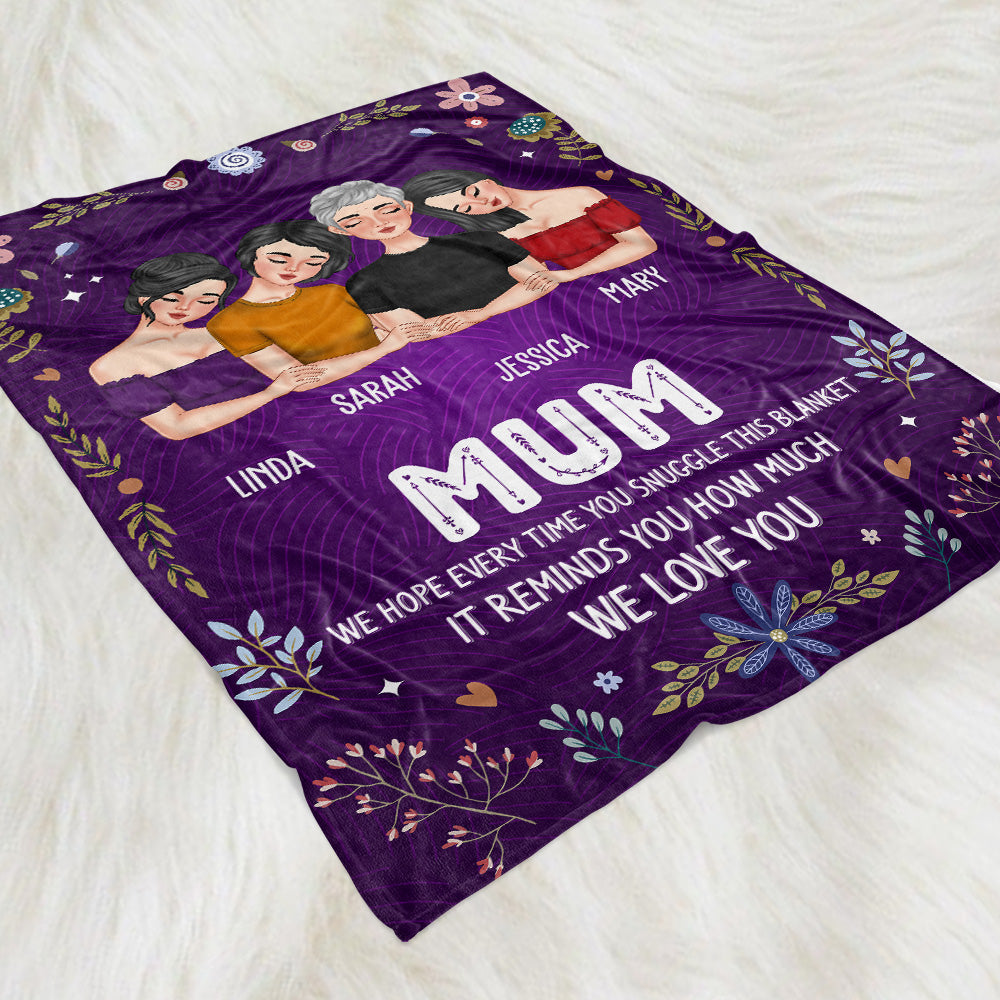 A Hug From Daughters To Mom - Personalized Custom Fleece Blanket