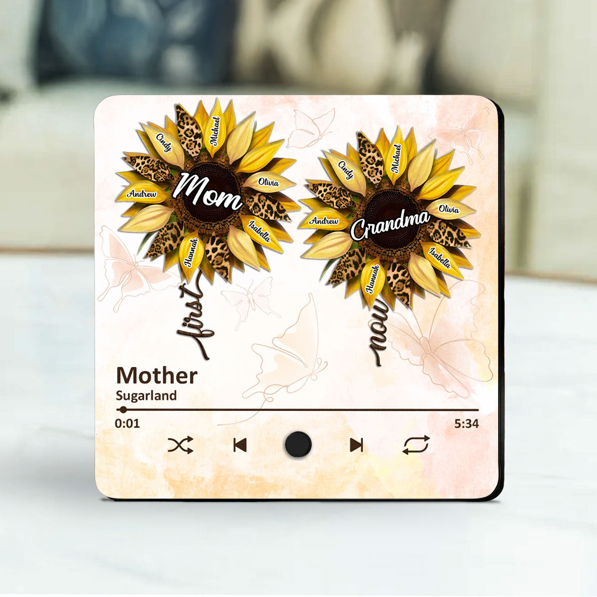 First Mom Now Grandma - Personalized Custom Music Fridge Magnet