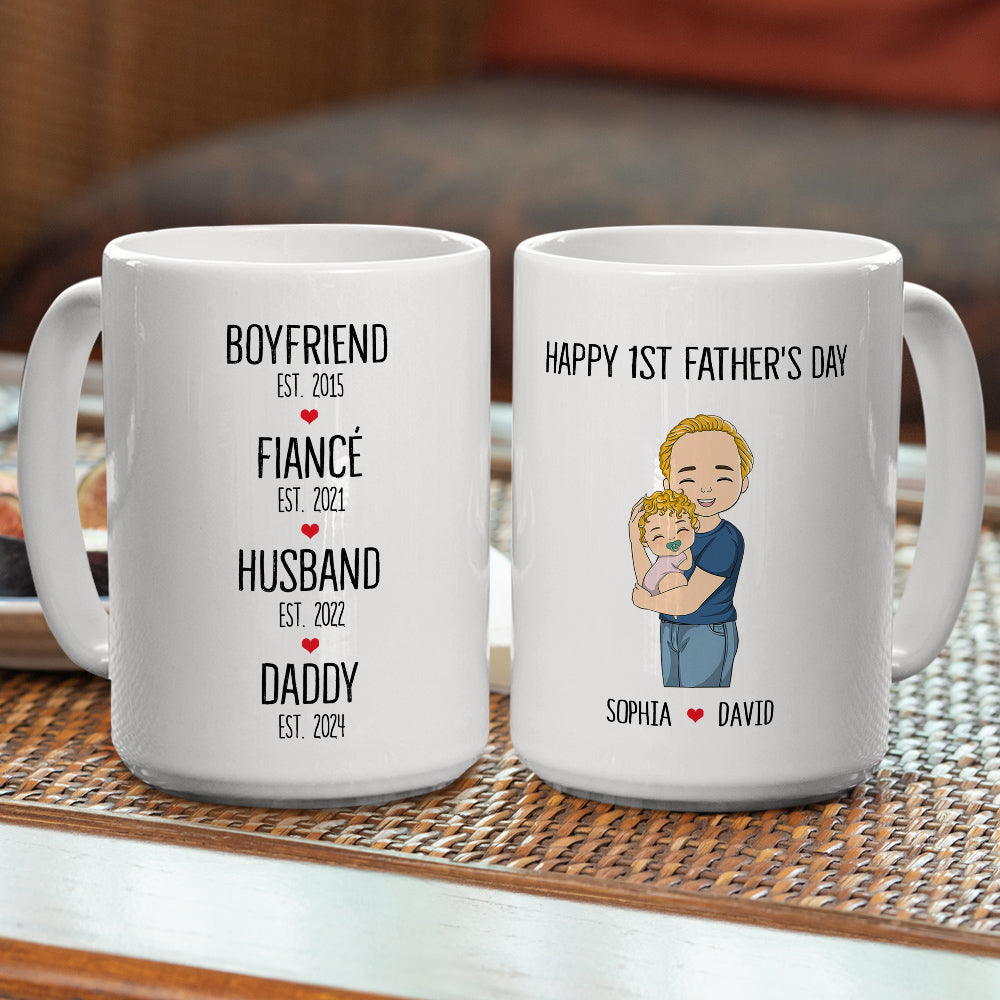 From Boyfriend To Father - Personalized Custom Coffee Mug