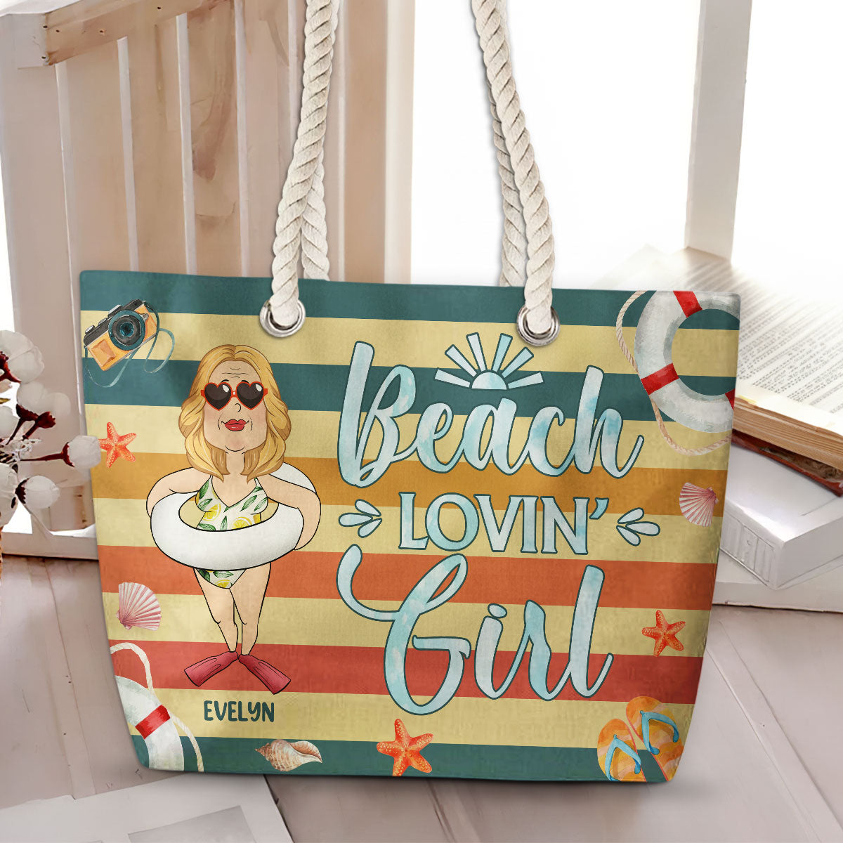 Beach Lovin Girl - Personalized Beach Bag
