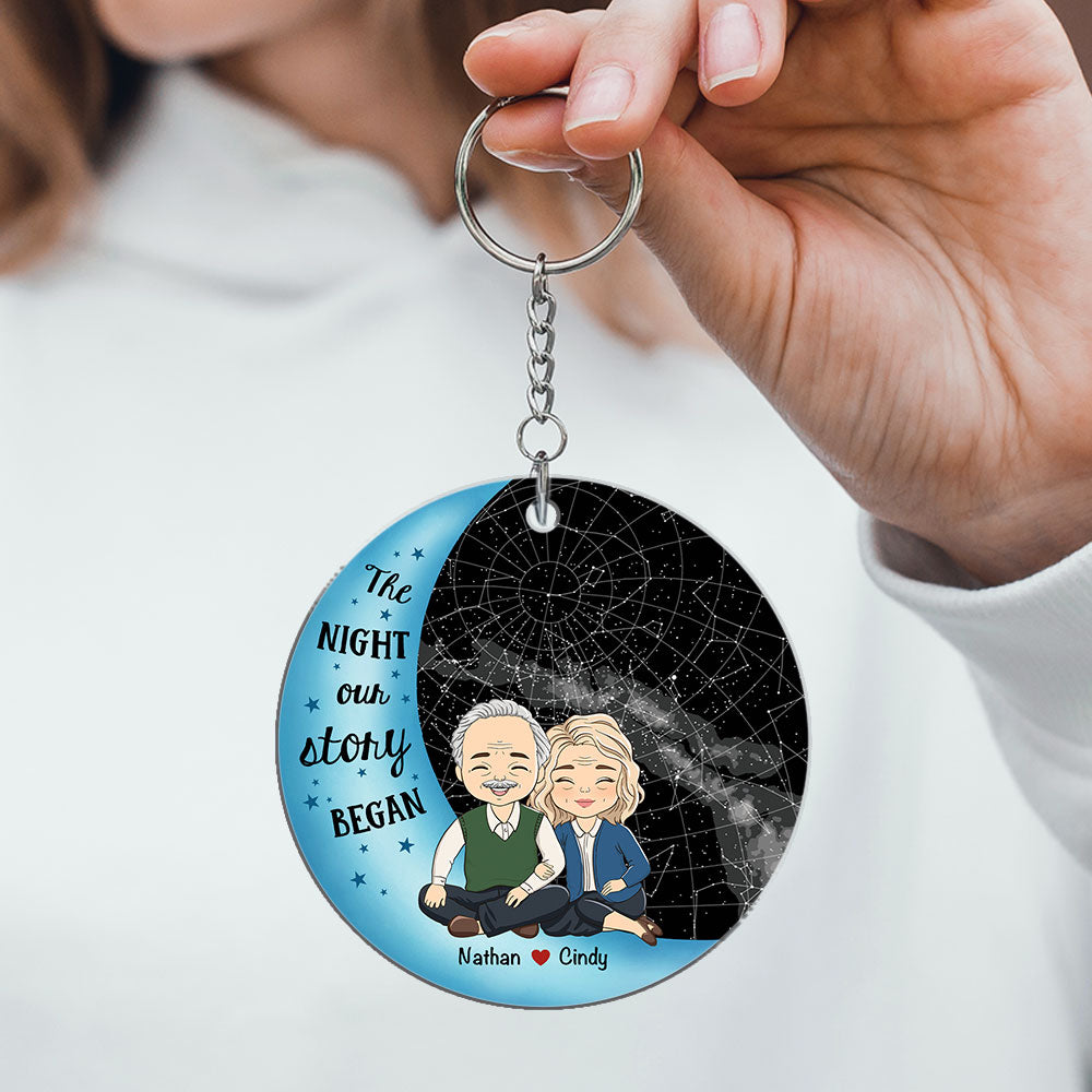 Custom Star Map The Night - Personalized Custom Acrylic Keychain