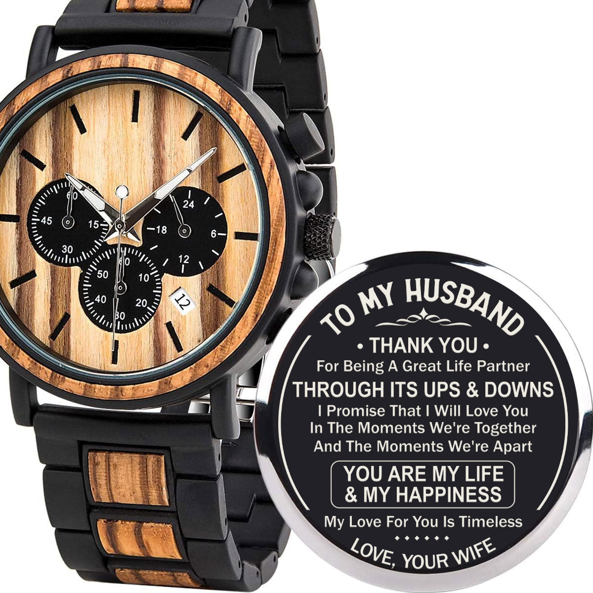 My Love For You Is Timeless - Personalized Engraved Wooden Watches GP009