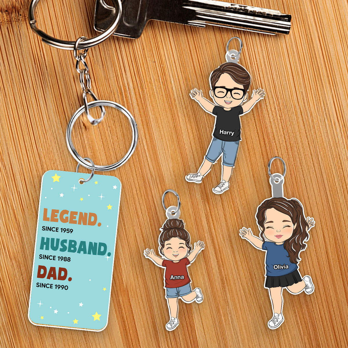 Legend Husband Daddy - Personalized Acrylic Tag Keychain