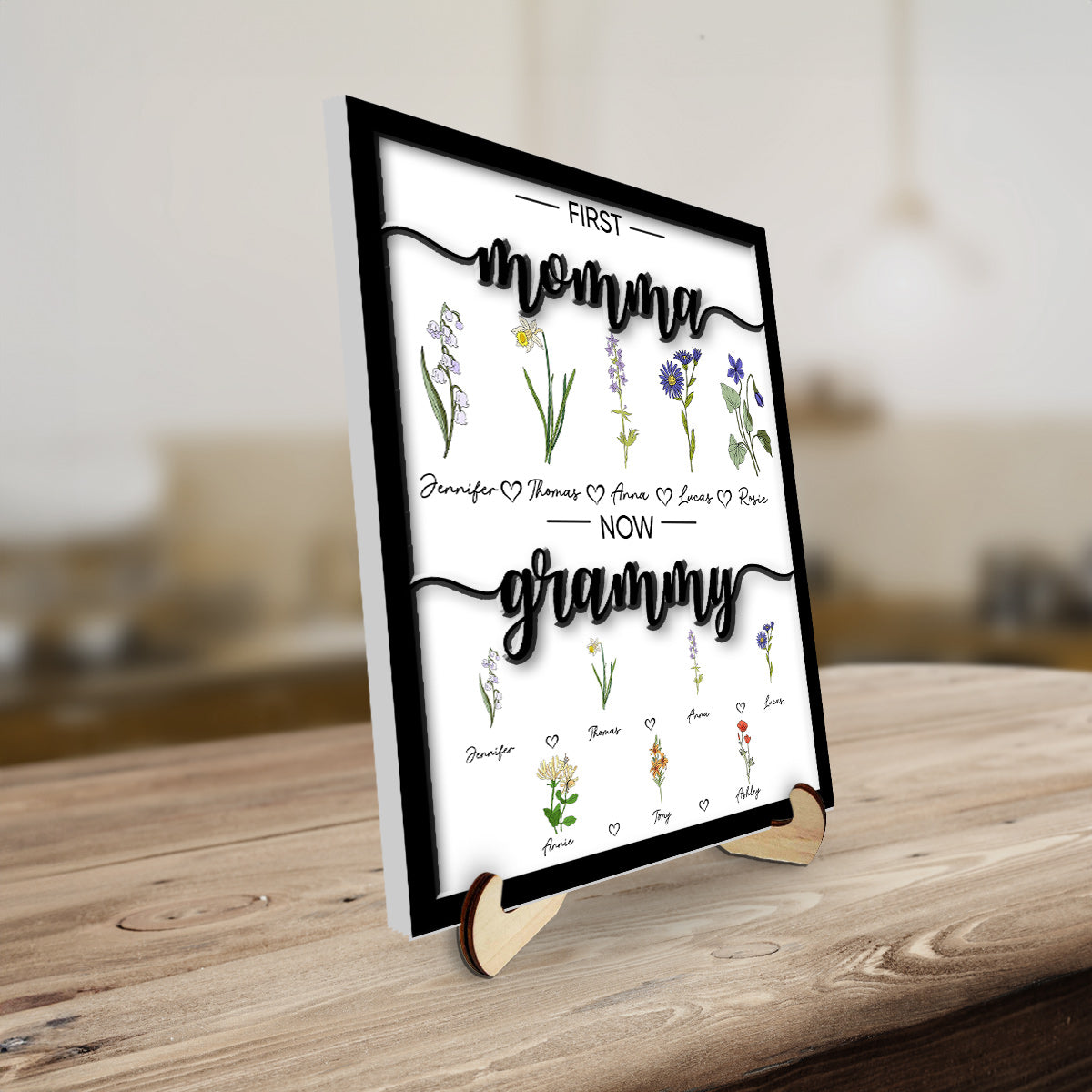 First Mom Now - Personalized Wooden Plaque