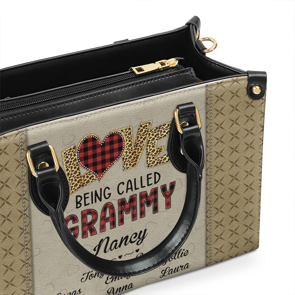 Love Being Called Grandma - Personalized Custom Leather Bag