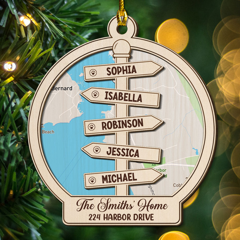 Christmas At Our Home - Personalized Custom 2-layered Wood Ornament