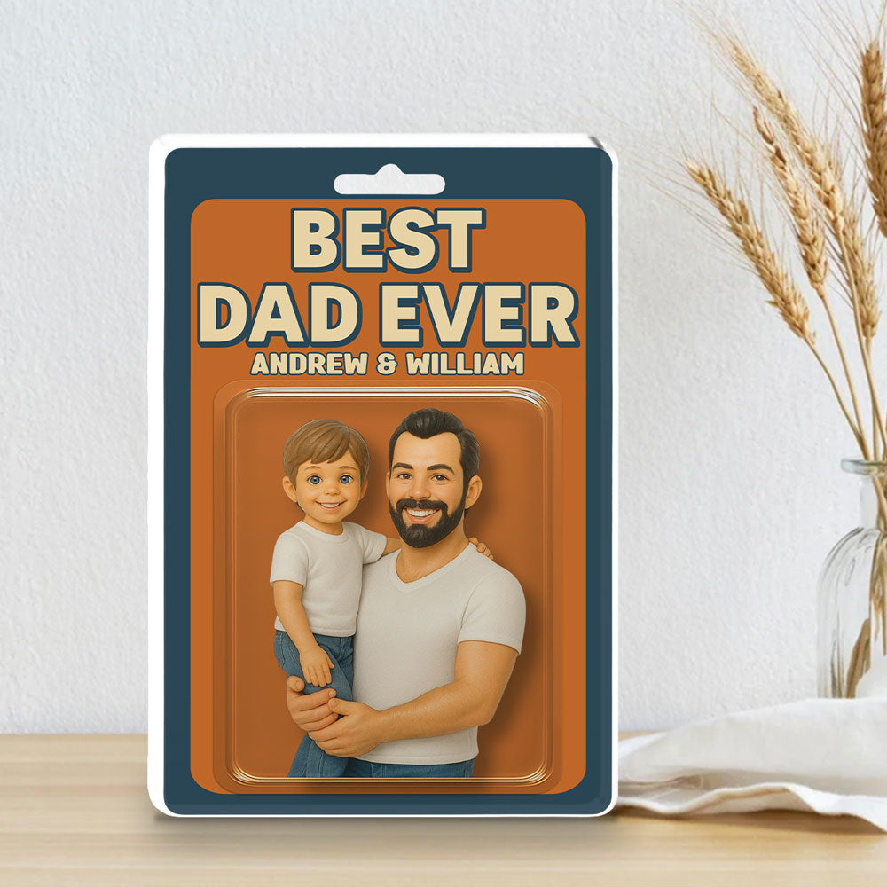 Dad And Cute Children - Personalized Custom Acrylic Plaque