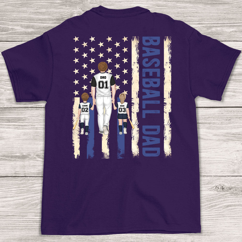 Proud Best Baseball Softball Dad Ever - Personalized Custom Shirt