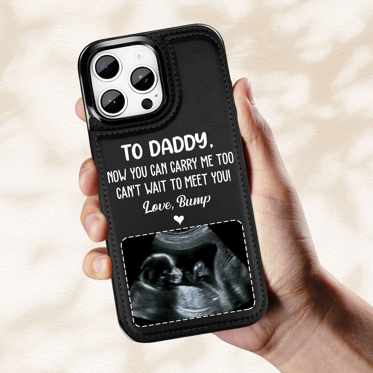 Can Not Wait To Meet You - Personalized Custom Leather Phone Case