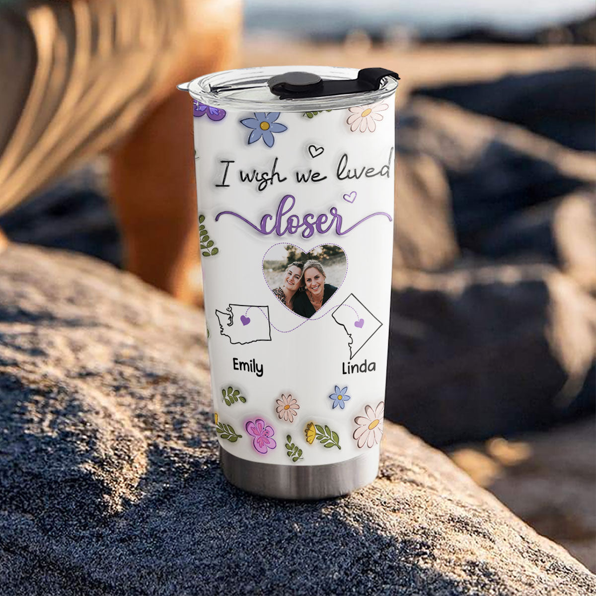 I Wish We Lived Closer Custom Photo - Personalized Custom 3D Inflated Effect Tumbler