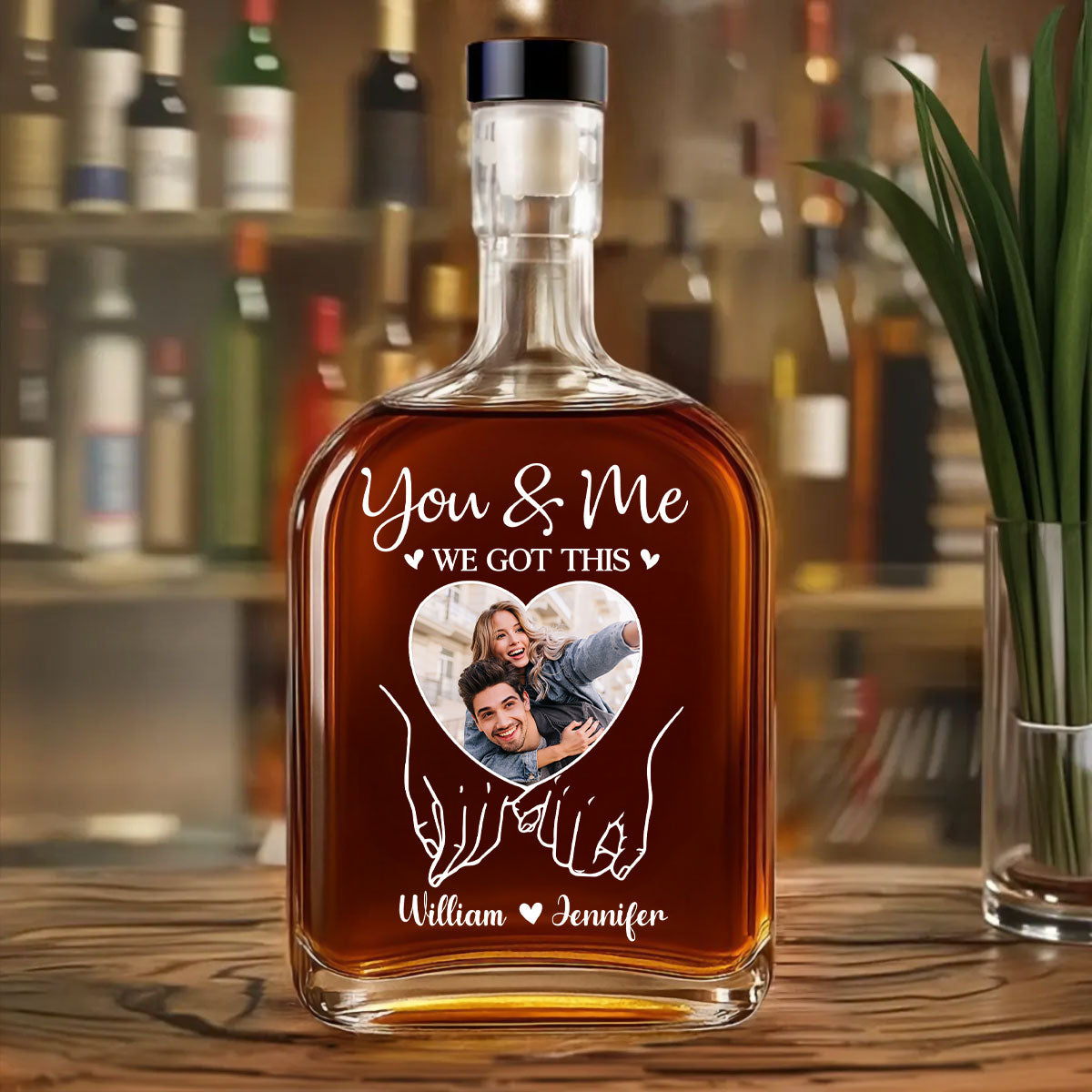 You And Me - Personalized Custom Spirits Decanter