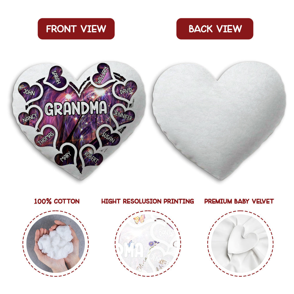 Heart Of Grandma - Personalized Custom Shaped Pillow