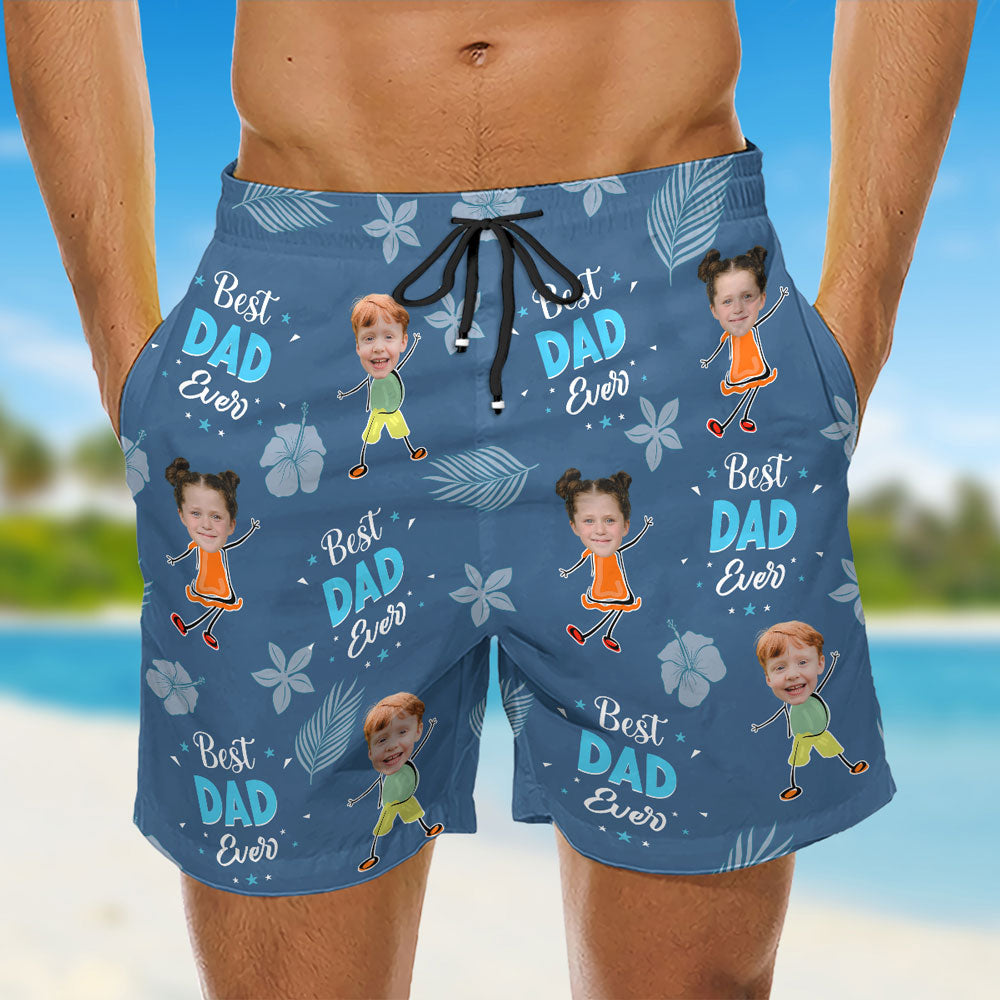 Best Dad Ever - Personalized Custom Beach Shorts