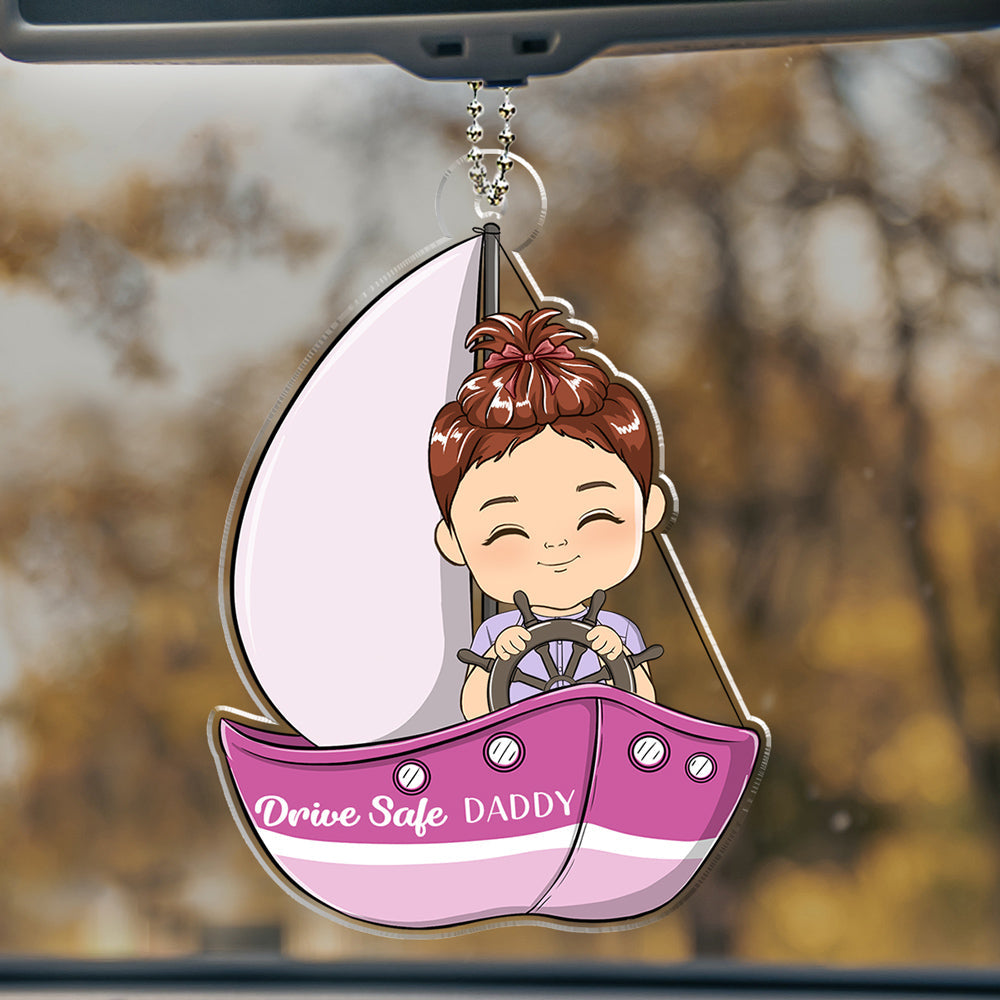 Drive Boat Safe Daddy - Personalized Acrylic Car Ornament