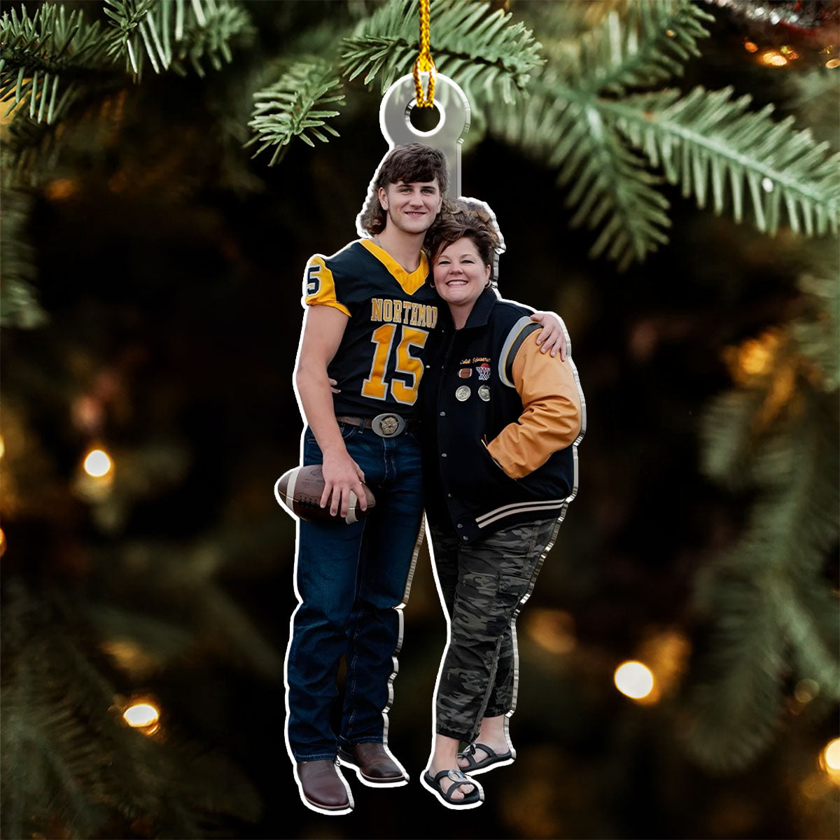 Football Custom Photo - Personalized Custom Acrylic Ornament