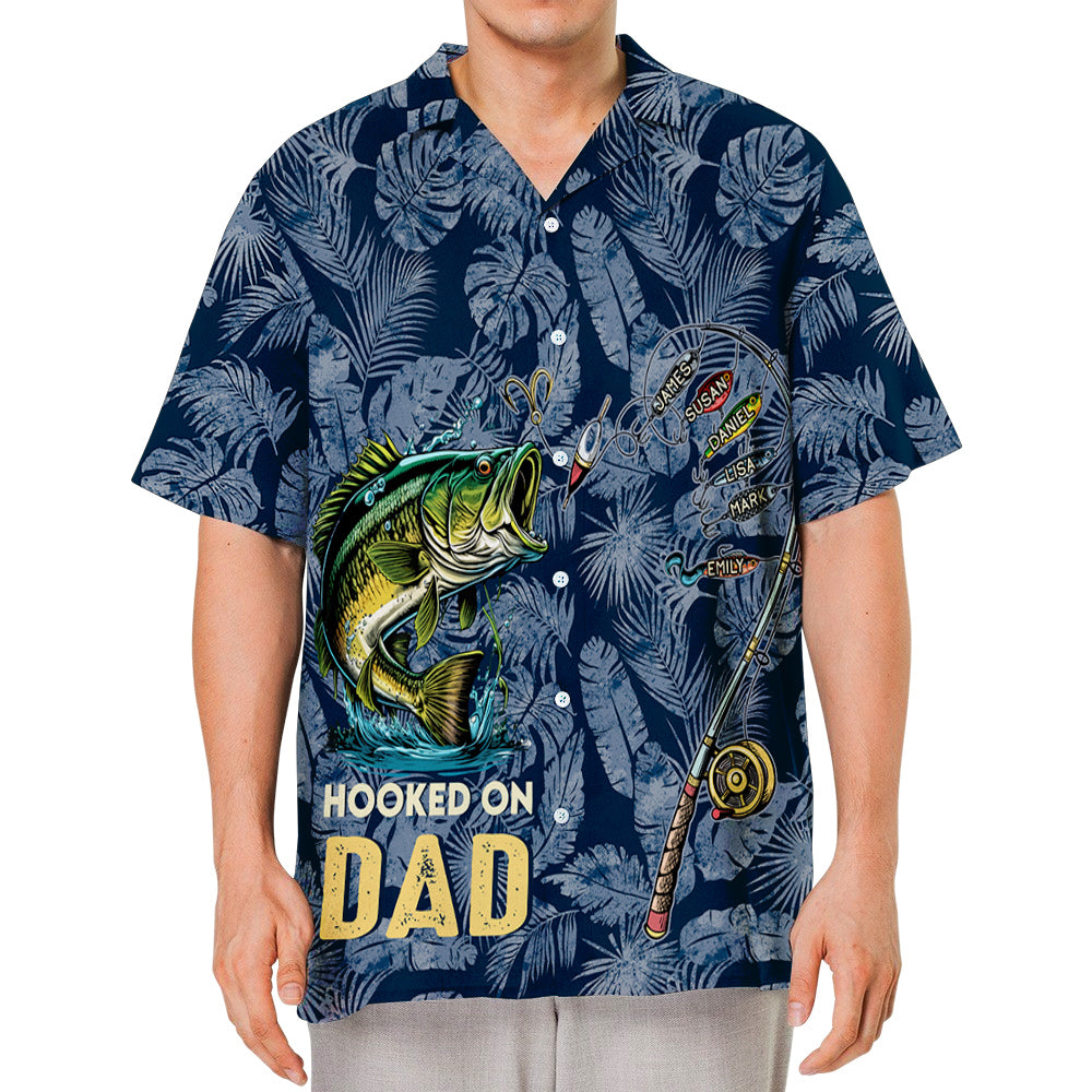 Hooked on Daddy - Personalized Custom Hawaiian Shirt