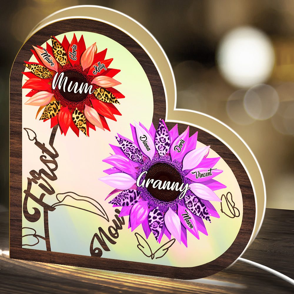 First Mom Now Grandma Flower - Personalized Custom Light Box