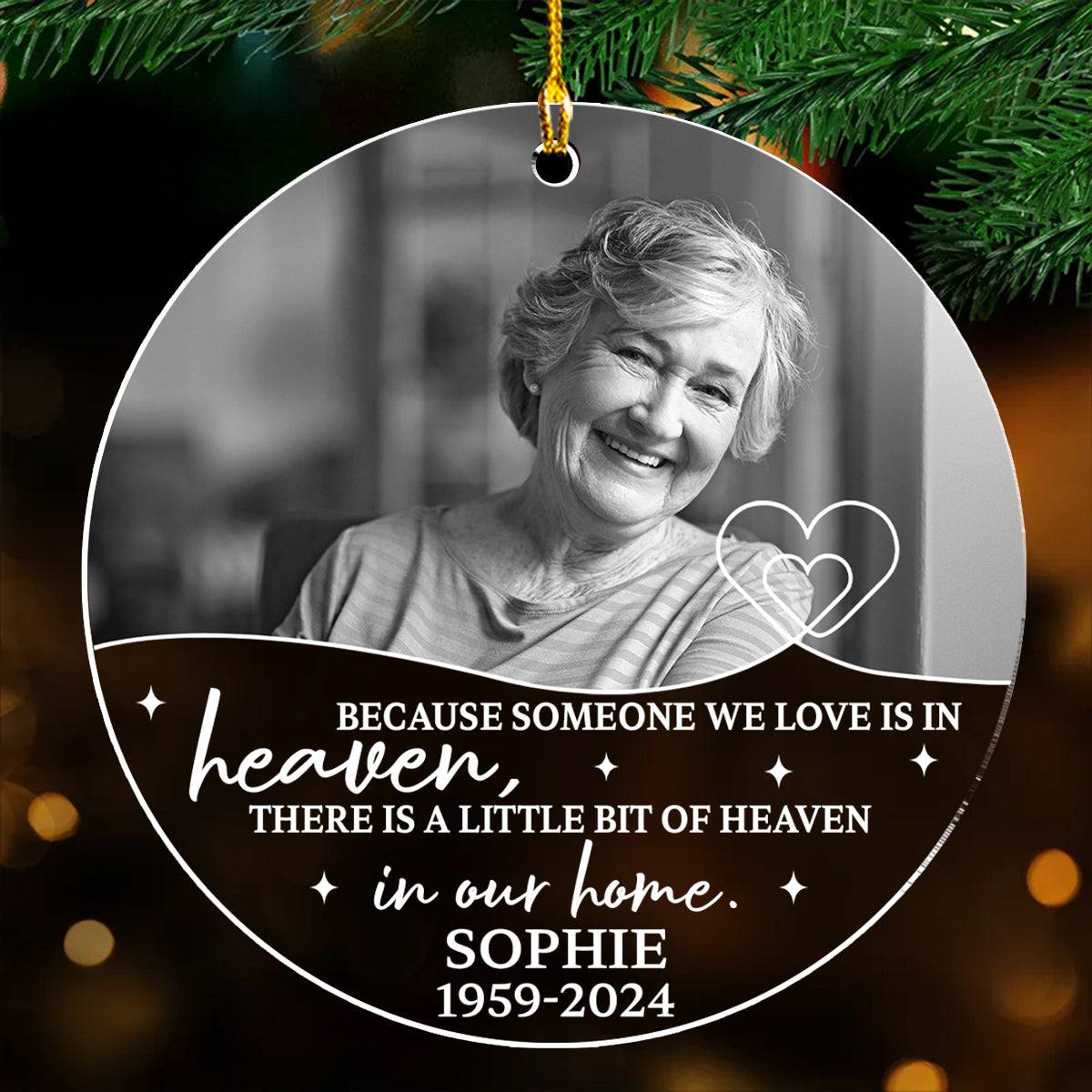 Heaven In Our Hearts - Personalized Custom Acrylic Ornament