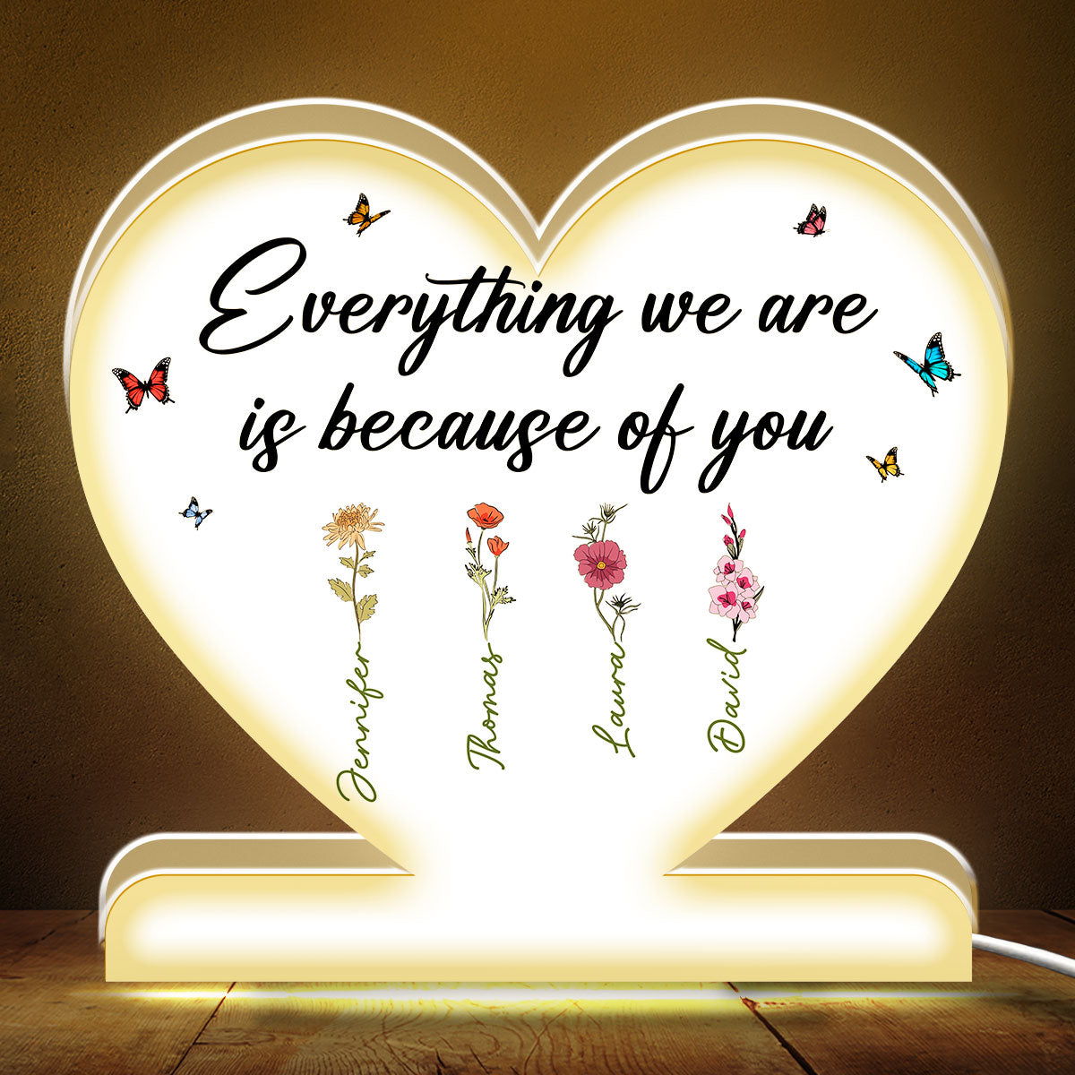 Everything Is Because Of You - Personalized Custom Light Box