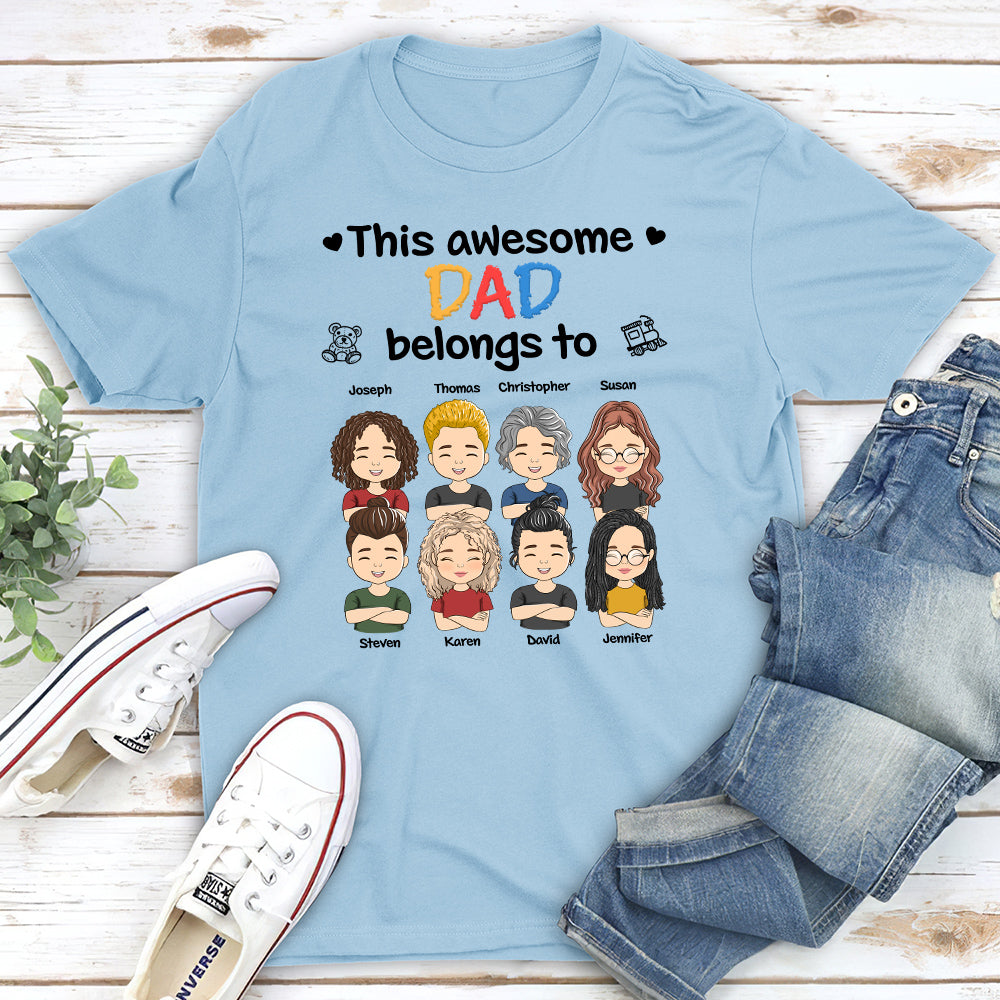 This Awesome Daddy Mommy Belongs To - Personalized Custom Shirt