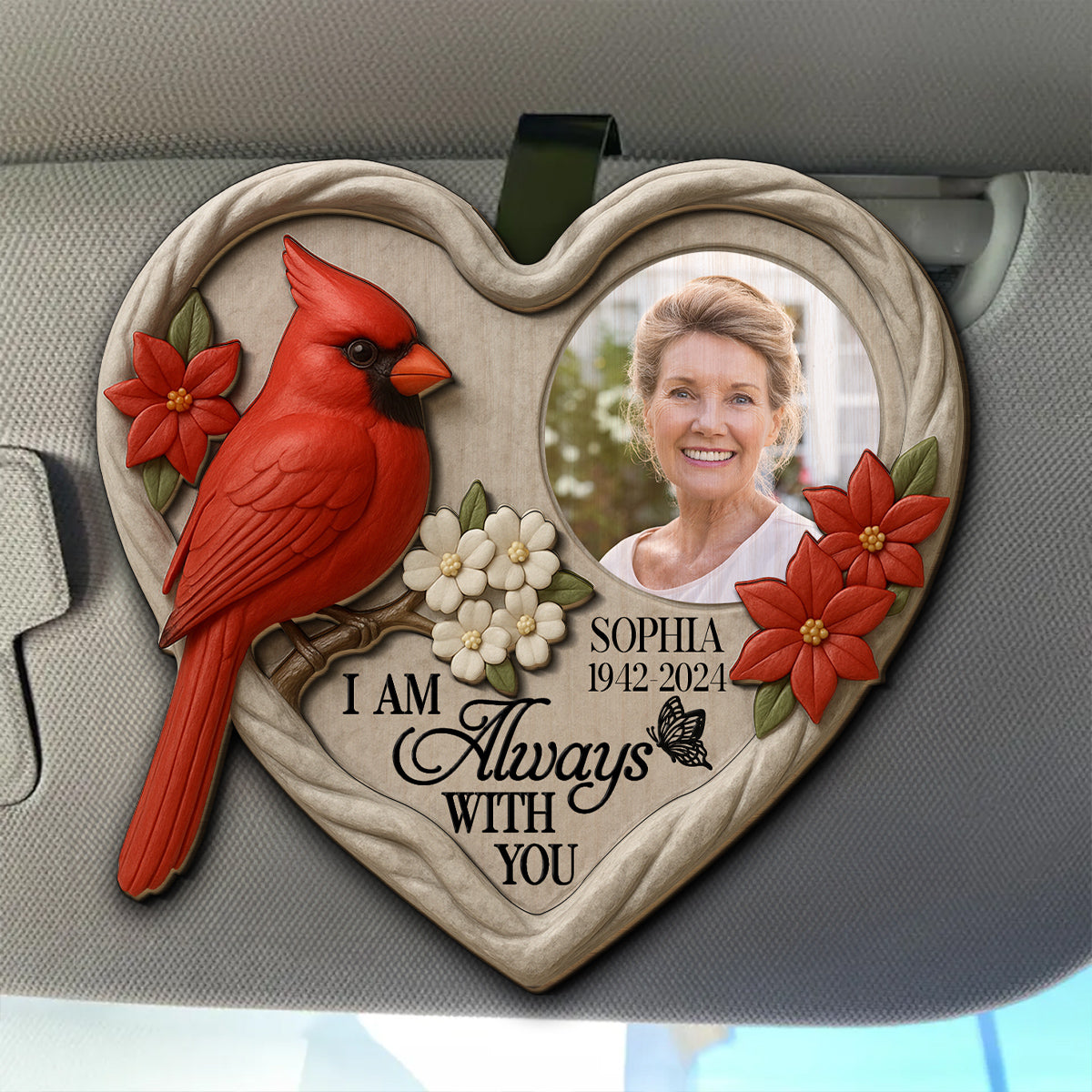 Always Beside You Version 2 - Personalized Custom Car Visor Clip