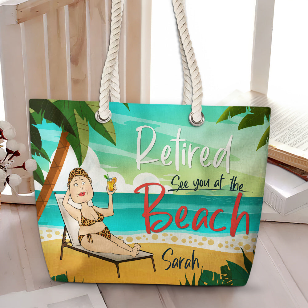 Retired Officially - Personalized Beach Bag
