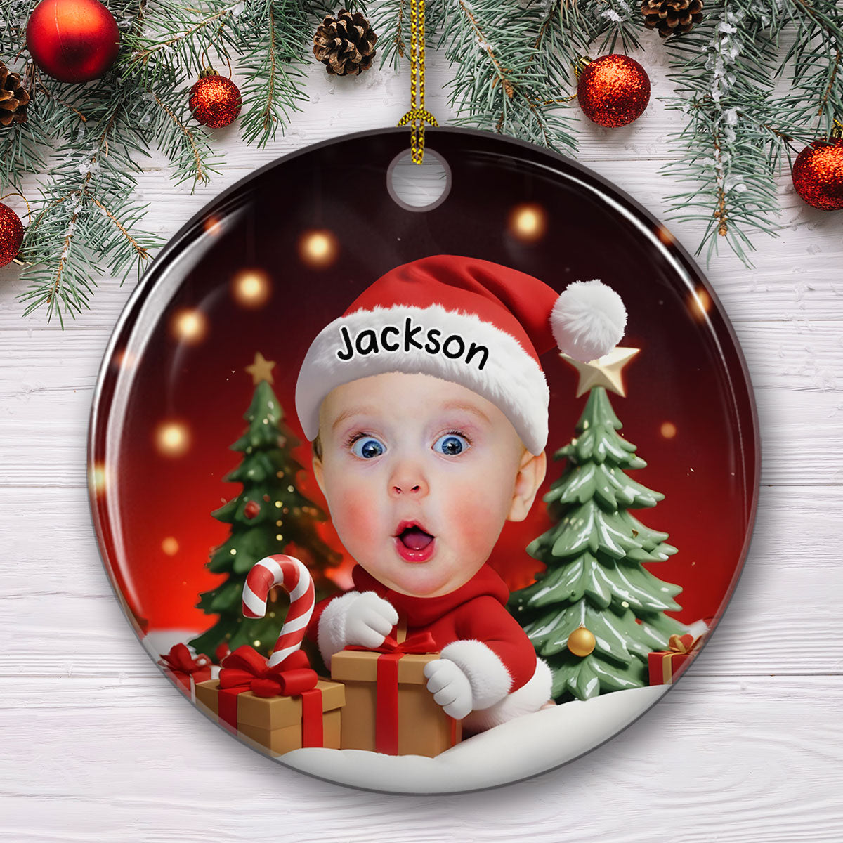 Christmas Baby - Personalized Custom Ceramic Ornament