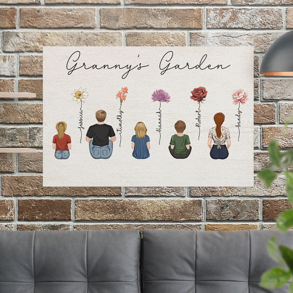 Vintage Birth Month Flowers - Personalized Custom Poster