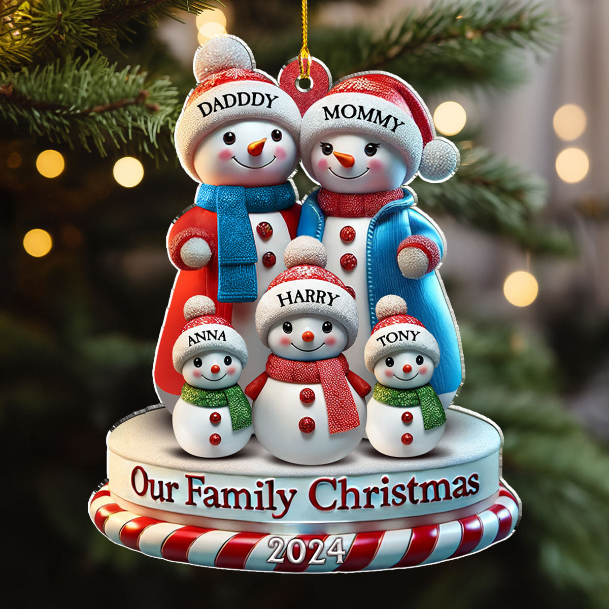 Our Christmas Family - Personalized Custom Acrylic Ornament