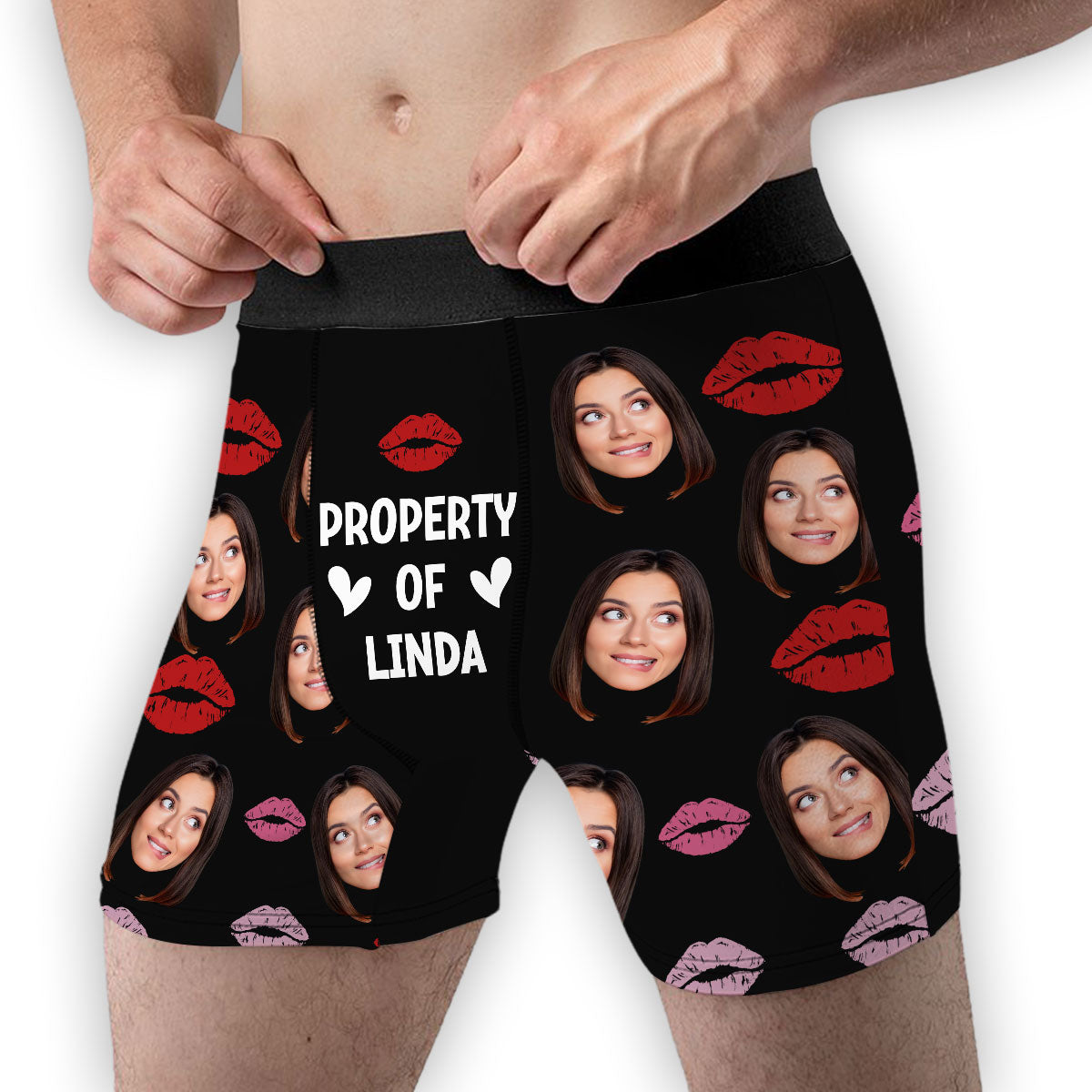 Property Of Her - Personalized Photo Men's Boxer Briefs