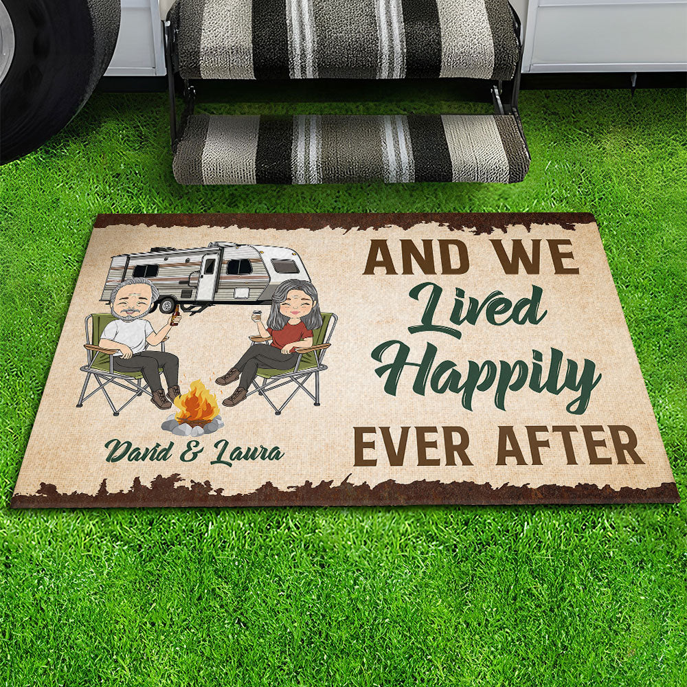 We Lived Happily - Personalized Custom Doormat