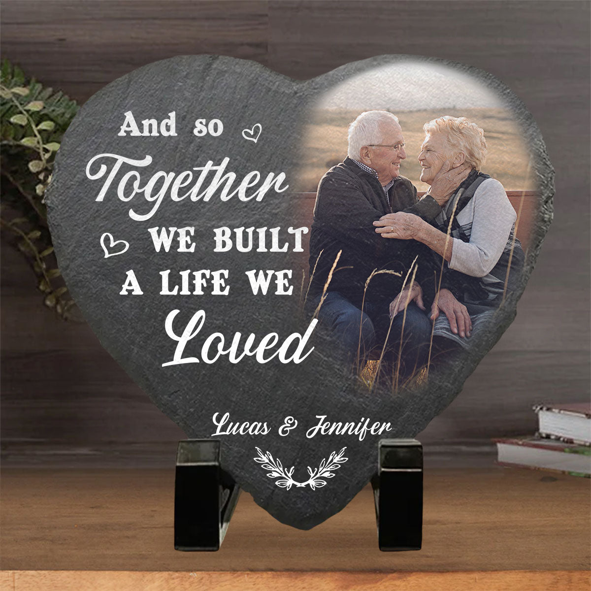 My Favorite Place In All The World Is Next To You - Personalized Custom Heart Shaped Stone