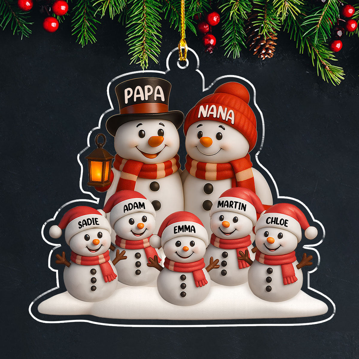 Love From Grandparents - Personalized Custom Acrylic Ornament