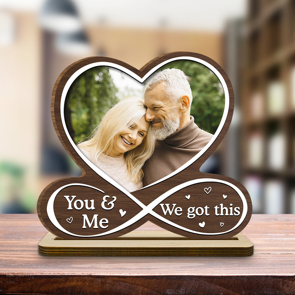 Love Is You - Personalized Custom 2-Layer Wood Plaque With Flat Base
