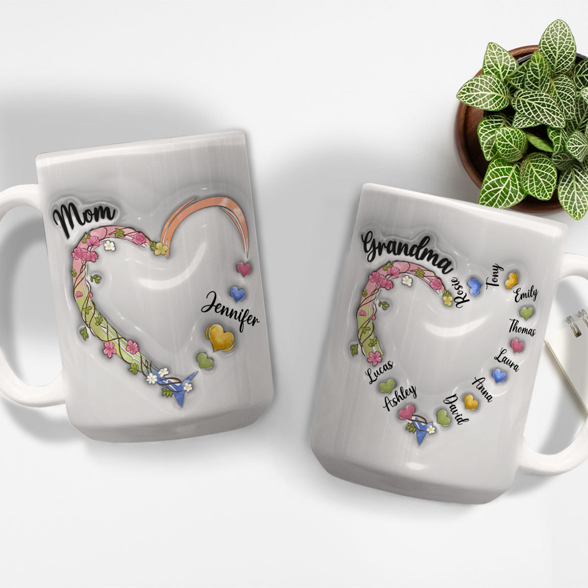 In Her Heart - Personalized Custom 3D Inflated Effect Mug