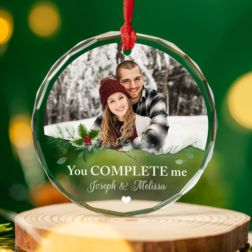 You Complete Me - Personalized Custom Glass Ornament