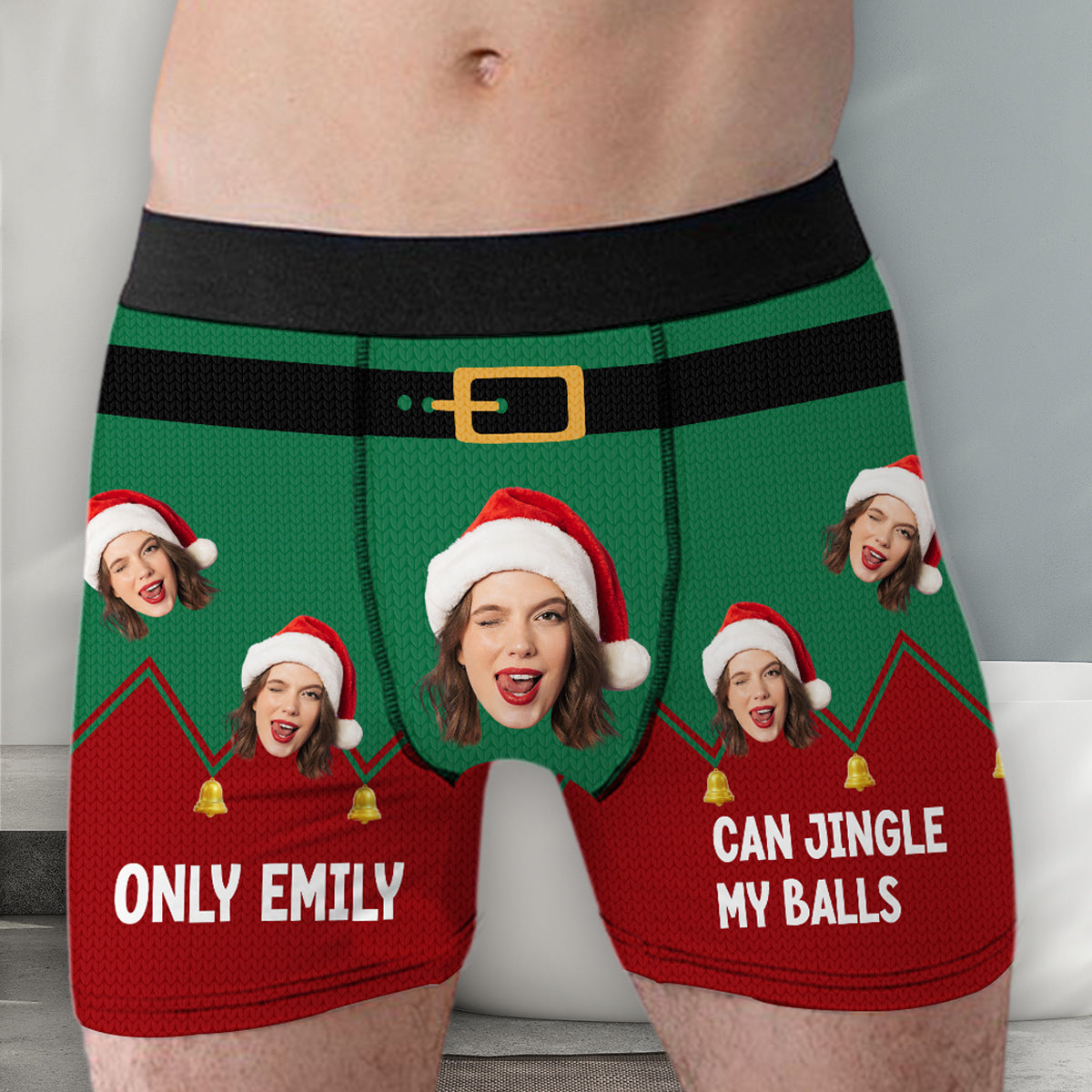 Jingle Balls - Personalized Photo Men's Boxer Briefs