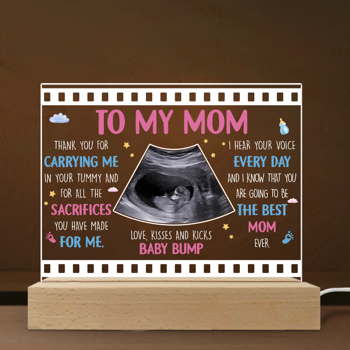 Custom Photo Thank You For Carrying Me - Personalized Custom LED Light