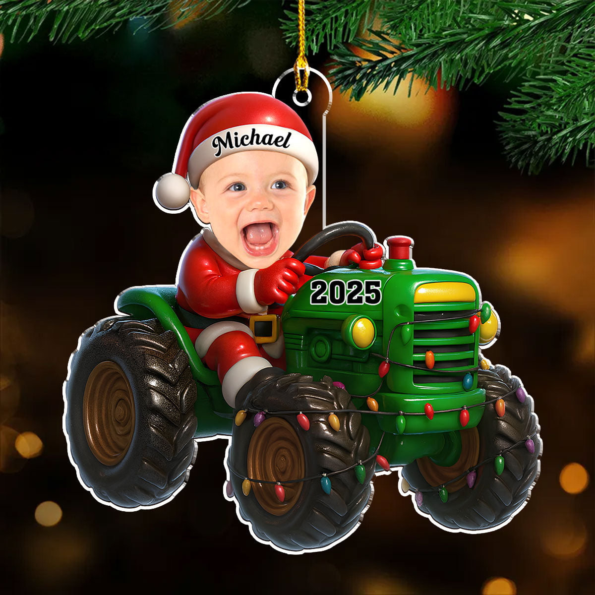 Tractor Driver - Personalized Custom Acrylic Ornament