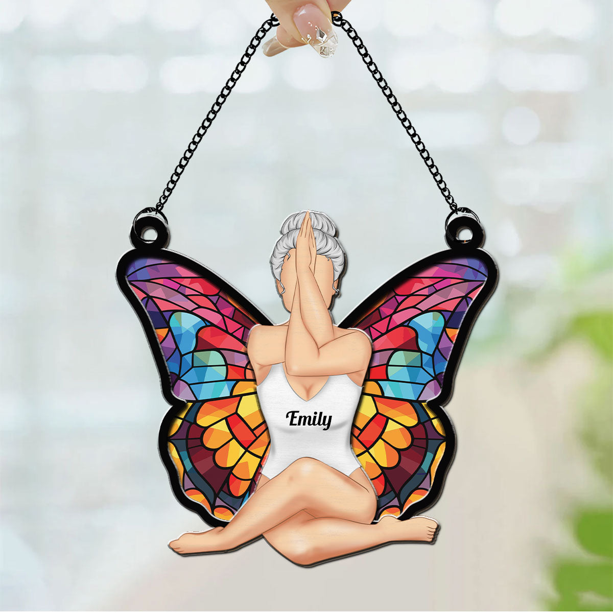 Girl Butterfly - Personalized Custom Suncatcher