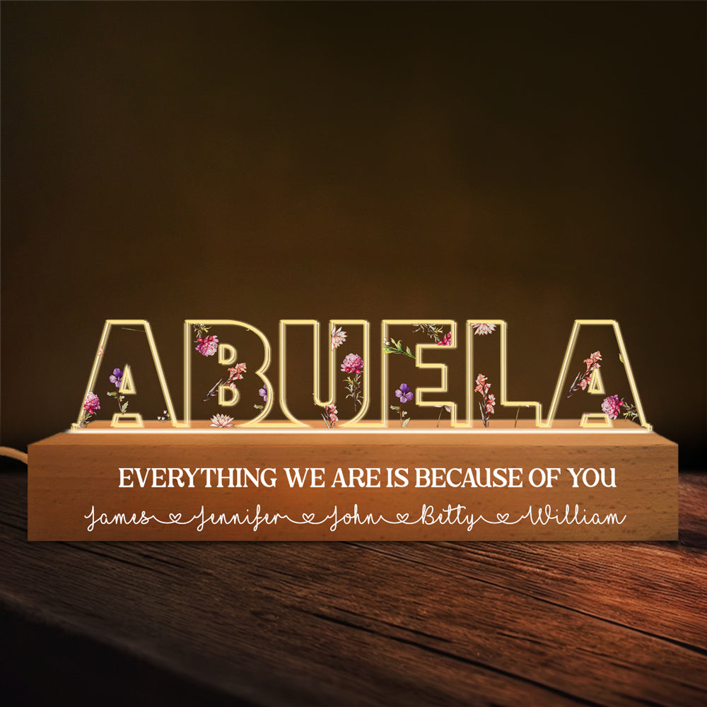 Mommy We Love You - Personalized Custom Acrylic Letters 3D LED Night Light