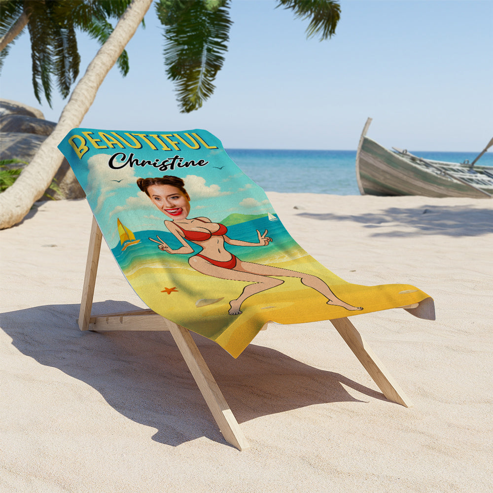 Funny Sexy Couple - Personalized Custom Beach Towel
