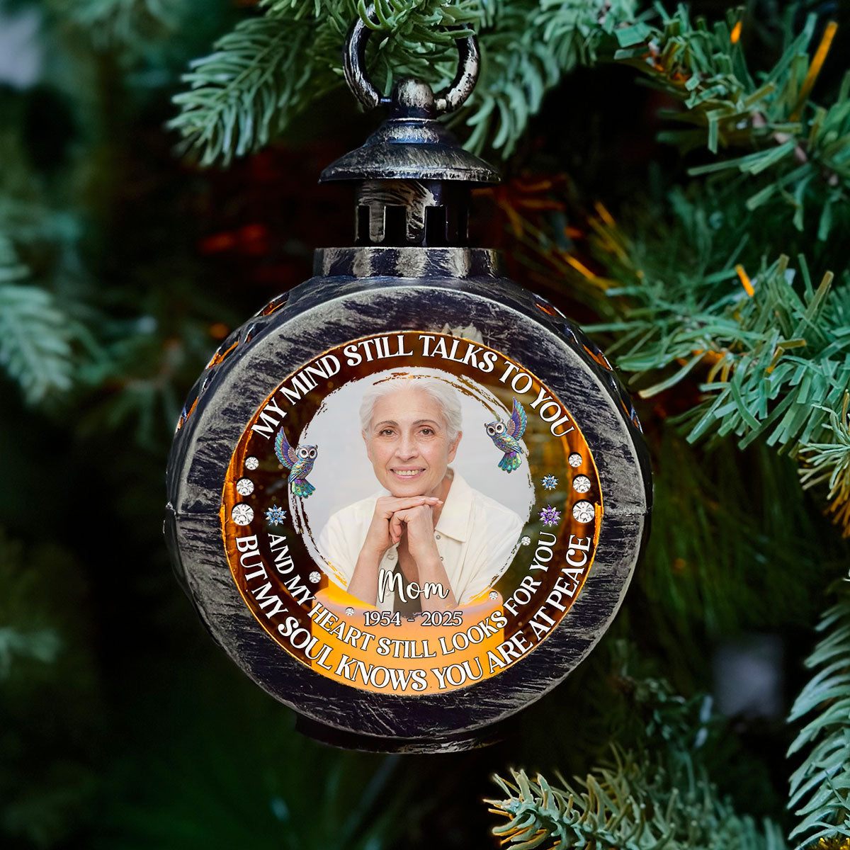 My Mind Still Talks To You - Personalized Custom Christmas Lantern