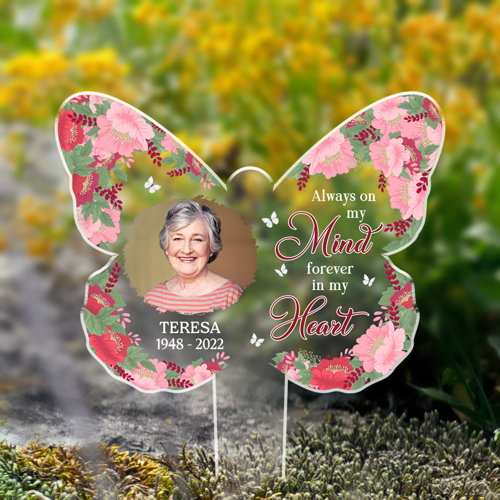 Custom Photo Your Wings Were Ready - Personalized Custom Acrylic Garden Stake