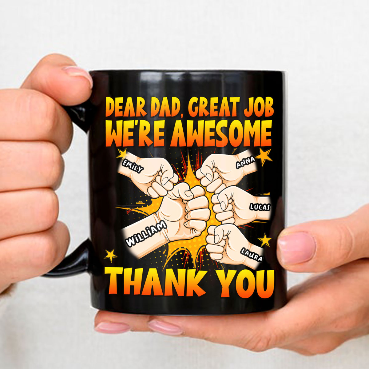 Dad We Are Awesome Thank You - Personalized Custom Coffee Mug