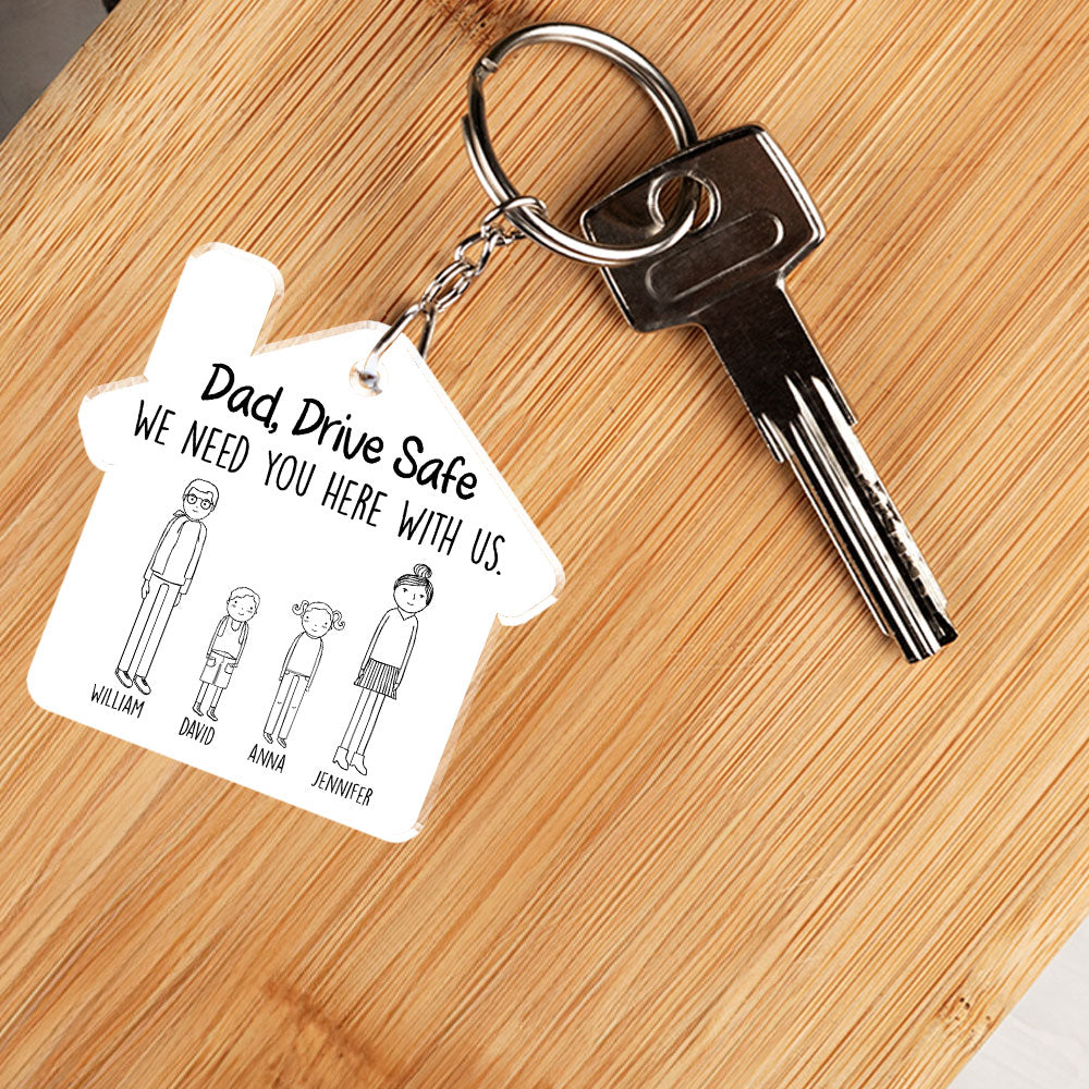 Dad Drive Safe - Personalized Custom Acrylic Keychain